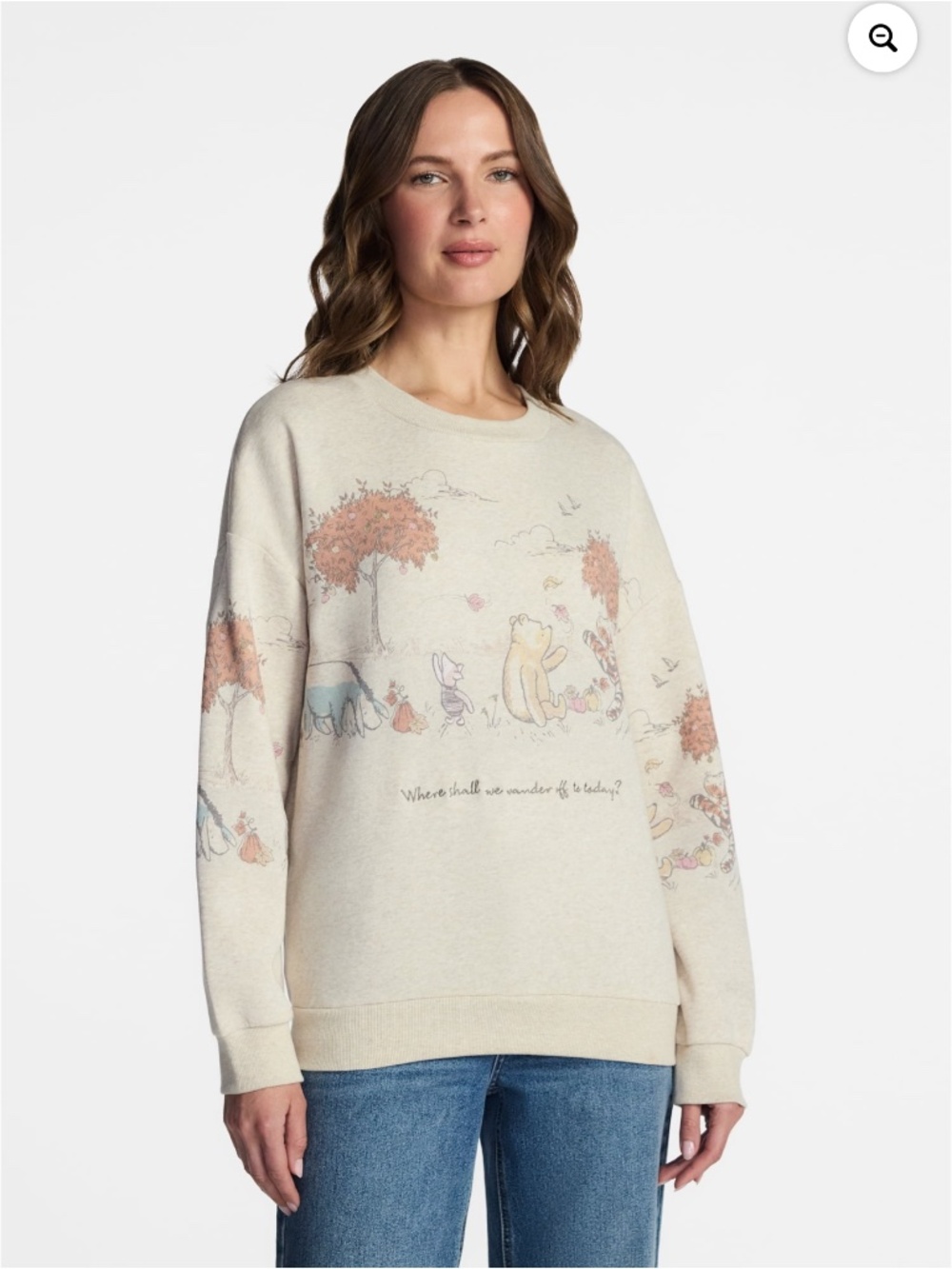 Winnie The Pooh Woman’s Oatmeal Graphic Fleece Sweatshirt Size XXL NWT